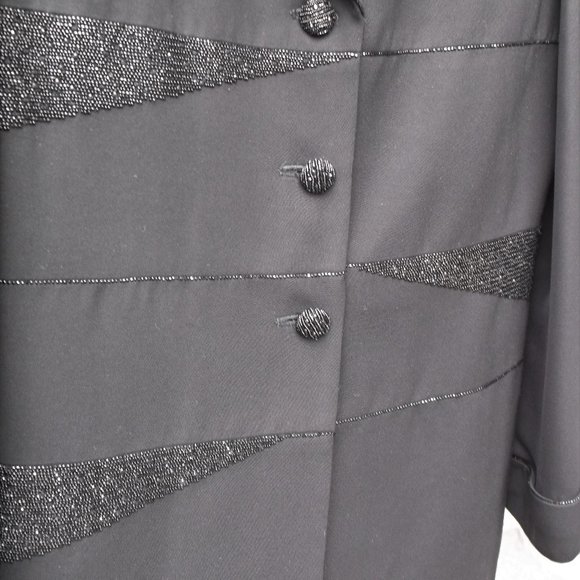 VTG NIPON Black w/Beading evening Blazer 10 - Picture 5 of 11